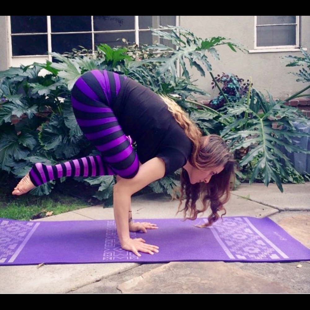 KDEER Ellen purple stripe leggings M